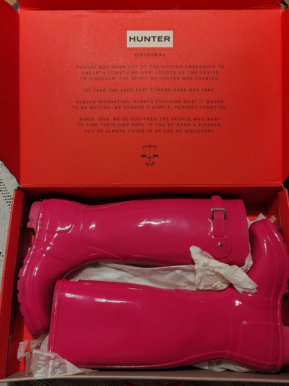 Hunter Women’s Gloss Tall Rain Boots - Bright Pink